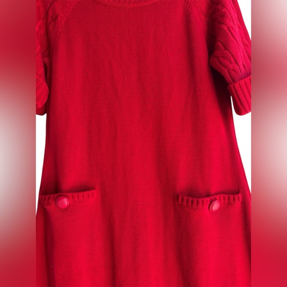 Red sweater dress by Jessica Howard size medium midi below the knee - Picture 2 of 12